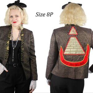 Desperately Seeking 80s Pyramid Style Size 8P Metallic Gold Susan Jacket